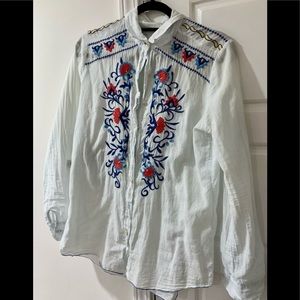 - Johnny Was button western style shirt